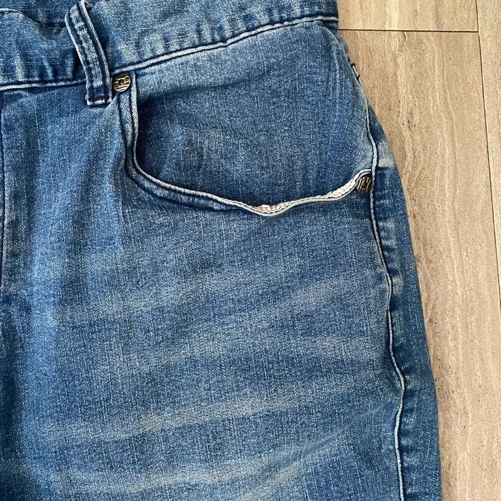 INC International Concepts High-Rise Cuffed Blue Denim Jeans Shorts 34w